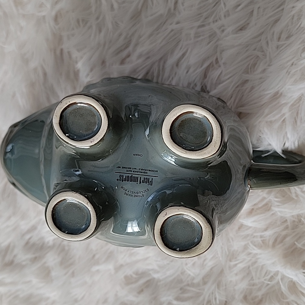 Pier 1 Imports Elephant Teapot Stoneware Kitchen Houseware Distressed Gray Brown - Picture 7 of 11